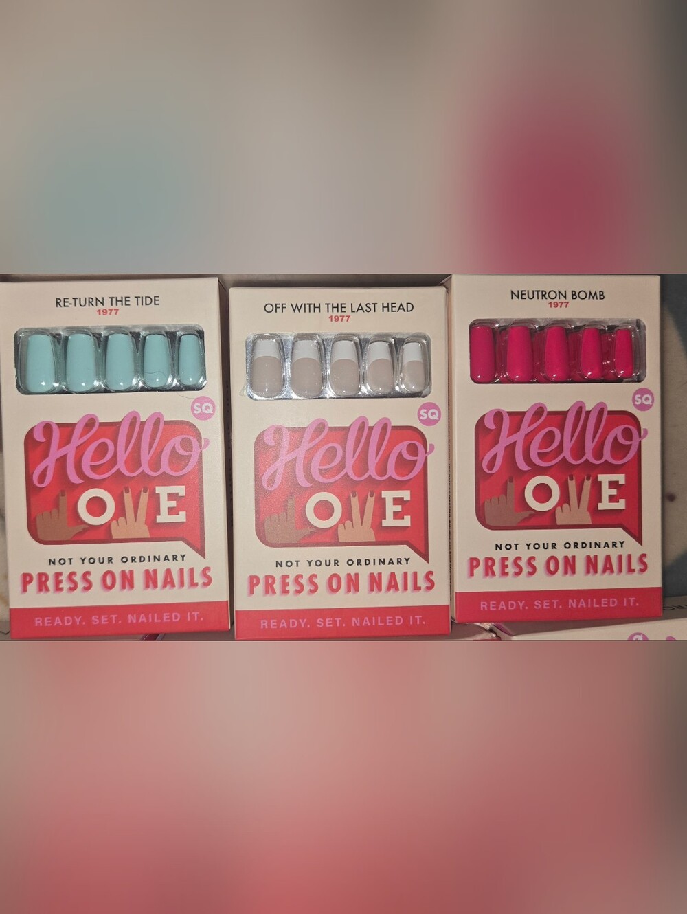 Hello Love Press On Nails 3 Pack Bundle - Re-Turn, Off With The Last, Neutron